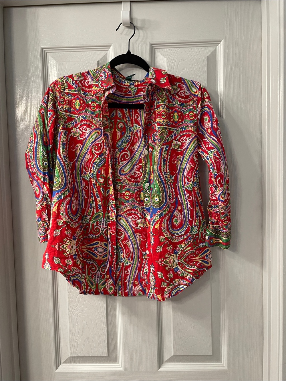 Lauren Ralph Lauren Red Paisley Button-Down Shirt